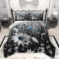 thumbnail image 1 of Homewish Chic Floral Daisy Full Size Comforter Sets 3-Piece for Teens Boys Girls,Flying Blue Butterflies Bedding Comforter Set,Retro Vintage Lightweight Bedding Sets,Lightweight Room Decor, 1 of 8