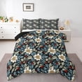 thumbnail image 1 of Homewish Chic Floral Flowers 3-Piece Full Size Comforter Sets For Kids Teens Adults,Exotic Style Bedding Comforter Set,Retro Vintage Lightweight Bedding Sets,Ultra Soft Home Decor,Reversible, 1 of 8