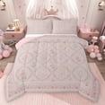 thumbnail image 1 of Homewish Chic Floral Flowers Full Size Comforter Sets 3-Piece for Boys Girls,Dreamy Princess Bedding Comforter Set,Vintage Aesthetic Lightweight Bedding Sets,Luxury Bedroom Decor,Reversible, 1 of 8