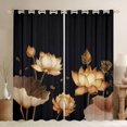 thumbnail image 1 of Homewish Chic Floral Lotus Blackout Curtains Set of 2 (52x84 Each) for Female Men Adults,Oriental Style Window Curtains,Exotic Style Curtains and Drapes,Super Cozy Room Decor, 1 of 6