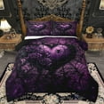thumbnail image 1 of Homewish Chic Floral Rose 2pcs Bedding Comforter Set For Teens Adults,Purple Love Heart Twin Comforter Sets,Gothic Spider Web Breathable Bedding Set,Exotic Style Bedroom Decor,Reversible, 1 of 8