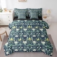 thumbnail image 1 of Homewish Chic Flowers 7-Piece Twin Bedding Sets For Teens Female Girls,Spring Garden Bedding Comforter Set,Green Yellow Breathable Sheet Sets,Lightweight Room Decor,Reversible, 1 of 8