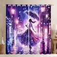 thumbnail image 1 of Homewish Chic Girls Curtains Pack of 2 (42x84 Each),Modern City Road Curtains Blackout,Purple Pink Bedroom Curtains For Princess,Super Cozy Room Decor, 1 of 6