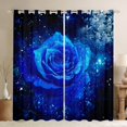 thumbnail image 1 of Homewish Chic Glitter Print Black Out Curtains,Romantic Blue Rose Curtains Pack of 2 (42x63 Each),Valentine'S Day Floral Bedroom Curtains For Adults,Ultra Soft Home Decor, 1 of 6