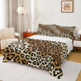 thumbnail image 1 of Homewish Chic Leopard Print Bed Sheets,Rustic Western Farmhouse King Sheets,Brown Black Sheet Set For Girl Kids,Breathable Home Decor,4-Piece, 1 of 7