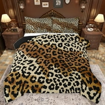 Homewish Chic Leopard Print Bedding Comforter Set,Rustic Western Farmhouse Twin Comforter Sets,Brown Black Bedding Set For Girl Kids,Breathable Home Decor Reversible,2-Piece