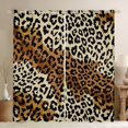 thumbnail image 1 of Homewish Chic Leopard Print Black Out Curtains,Rustic Western Farmhouse Curtains Pack of 2 (42x63 Each),Brown Black Bedroom Curtains For Girl Kids,Breathable Home Decor, 1 of 6