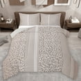 thumbnail image 1 of Homewish Chic Leopard Print Full Size Comforter Sets,Modern Geometric Striped Bedding Comforter Set,Brown Lines Bedding Sets For Girl Kids,Breathable Home Decor Reversible,3pcs, 1 of 8