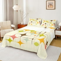 Homewish Chic Minimalism Stras Twin Sheet Sets, Abstract Stripes Ombre Twin Fitted Sheet, Vintage Fashion Style Flat Sheet, Lightweight Room Decor, 3 Pieces