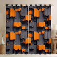 thumbnail image 1 of Homewish Chic Orange Square Black Out Curtains for Adult, Futuristic Abstract Ombre Curtains Pack of 2 (42x63 Each), Modern Fashion Bedroom Curtains, Black Out Curtains Room Decor, 1 of 6