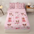 thumbnail image 1 of Homewish Chic Pet Dog Zipper Full Size Comforter Sets with Fitted Sheet and 2 Pillowcases,Cartoon Animal Zipper Bedding Set,Pink,Pink Reversible,4pcs, 1 of 8