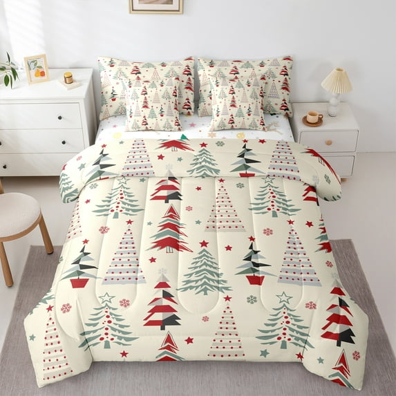 Homewish Chic Pink Flowers Bedding Comforter Set 7 Pieces for Teens Boys Girls,Spring Garden Full Bedding Set Lightweight,Floral Blossoms Fitted Sheet Flat Sheet,Lightweight Room Decor,Reversible