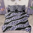 thumbnail image 1 of Homewish Chic Purple Polkadots Bedding Comforter Set, Leopard Cheetah Print King Bedding Sets, Modern Fashion Style Reversible Bed Sheets, Ultra Soft Bedroom Decor, 1 of 7