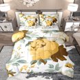 thumbnail image 1 of Homewish Chic Rose Floral Bedding Comforter Set 7pcs, White Yellow Watercolor Art Queen Bedding Sets, Retro French Style Reversible Queen Sheet Sets, Ultra Soft Bedroom Decor, 1 of 8