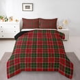 thumbnail image 1 of Homewish Chic Square Abstract Full Size Comforter Sets for Adult, Green Red Bedding Comforter Set, Modern Buffalo Plaid Reversible Bedding Sets, Super Cozy Room Decor, 3-Piece, 1 of 8