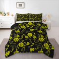 thumbnail image 1 of Homewish Chic Yellow Flowers 3-Piece Full Size Comforter Sets for Teens Girls Boys,Exotic Style Bedding Comforter Set,Floral Blossom Lightweight Bedding Sets,Ultra Soft Home Decor,Reversible, 1 of 8