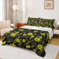 thumbnail image 1 of Homewish Chic Yellow Flowers 4-Piece Full Size Sheets for Teens Girls Boys,Exotic Style Bed Sheets,Floral Blossom Lightweight Sheet Sets,Ultra Soft Home Decor, 1 of 6