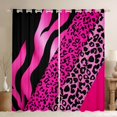 thumbnail image 1 of Homewish Chic Zebra Leopard Print Black Out Curtains, Pink Wateroclor Art Curtains Pack of 2 (42x63 Each), Modern Fashion Abstract Bedroom Curtains, Living Room Curtains Decor, 1 of 7