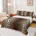 thumbnail image 1 of Homewish Chic Zebra Print Full Size Sheets,Abstract Geometric Stripes Bed Sheets,White Black Brown Sheet Sets For Adults,Breathable Home Decor,4pcs, 1 of 7