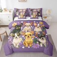 thumbnail image 1 of Homewish Chihuahua Animal 7-Piece Twin Bedding,Spring Flower Bedding Comforter Set,Purple,Polkadot Reversible, 1 of 8