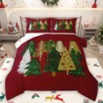 thumbnail image 1 of Homewish Child Merry Christmas Full Size Comforter Sets, Red Green Xmas Tree Bedding Comforter Set, Cartoon Stars Polkadots Reversible Bedding Sets, Luxury Bedroom Decor, 3-Piece, 1 of 8
