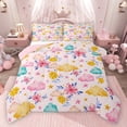 thumbnail image 1 of Homewish Child Teens Cartoon Flowers 3 Pieces Queen Comforter Set,Starry Sky Ultra Soft Bedding Sets,Dreamy Princess Bedding Comforter Set Breathable,Ultra Soft Home Decor,Reversible, 1 of 8