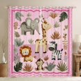 thumbnail image 1 of Homewish Children Lion Zebra Giraffe Black Out Curtains,Cartoon Animal Curtains Pack of 2 (42x63 Each),Woodland Wildlife Bedroom Curtains,Microfiber Bedroom Decor, 1 of 6