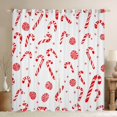 thumbnail image 1 of Homewish Christmas Dessert Curtains Pack of 2 (42x84 Each),Xmas Candy Cane Curtains Blackout,White Red Bedroom Curtains For Girl Boy,Microfiber Bedroom Decor, 1 of 6