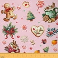 thumbnail image 1 of Homewish Christmas Flower Floral Fabric by the Yard 1 Yard, Kawaii Gingerbread Man Room Decor Fabric by the Yard, Lollipop Coffee Cake Sewing Fabric, Luxury Bedroom Decor, 1 of 6
