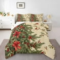 thumbnail image 1 of Homewish Christmas Flower Full Size Comforter Sets,Red Cherry Bedding Comforter Set,Cartoon Bow Tie Ribbon Bedding Sets For Girls Kids,Ultra Soft Home Decor Reversible,3 Pieces, 1 of 9