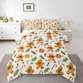 thumbnail image 1 of Homewish Christmas Gingerbread Man Full Size Comforter Sets,Xmas Candy Cane Bedding Comforter Set,Brown Beige Bedding Sets For Boys Kids,Luxury Bedroom Decor Reversible,3 Pieces, 1 of 8