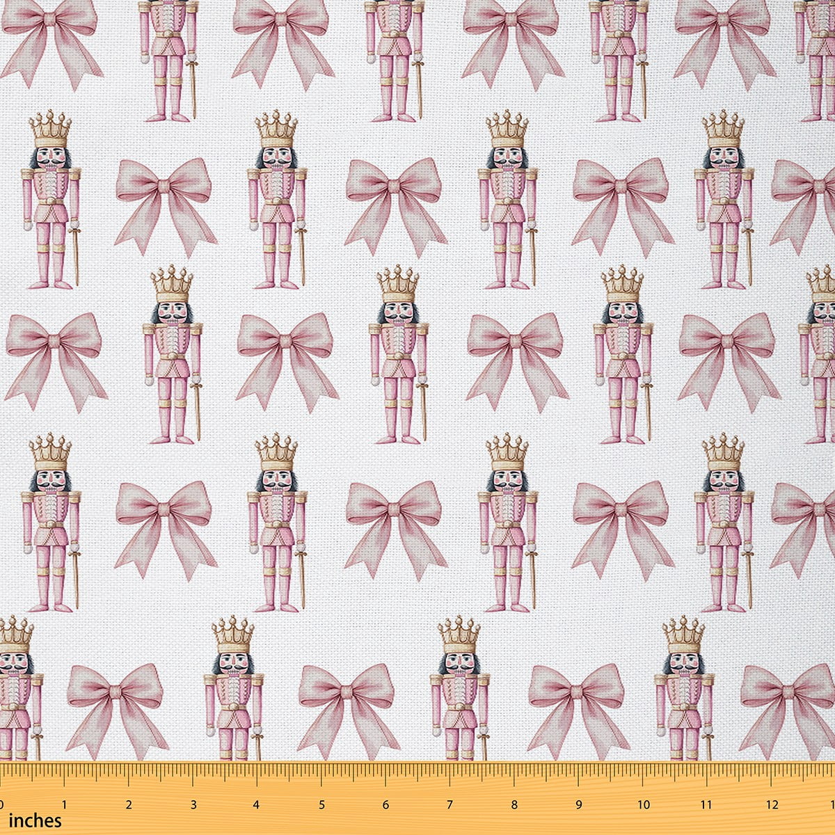 Homewish Christmas Nutcracker Child Fabric by the Yard 2 Yards, Girly Pink Princess Ribbon Sewing Fabric, Kawaii Cute Cartoon Fabric for Sewing, Luxury Bedroom Decor