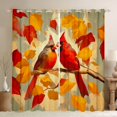 thumbnail image 1 of Homewish Christmas Red Bird Blackout Curtains Set of 2 (52x84 Each) for Teens, Orange Rustic Leaf Window Curtains, Happy New Year Curtains and Drapes, Blackout Curtains Home Decor, 1 of 6