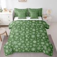 thumbnail image 1 of Homewish Christmas Snowflake 7-Piece Bedding Comforter Set for Female Men,Xmas Festival King Bedding Sets,Green White Ultra Soft Bed Sheets,Lightweight Room Decor,Reversible, 1 of 8