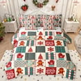 thumbnail image 1 of Homewish Christmas Snowflake 7pcs Bedding Comforter Set,Patchwork Geometric Checkered Queen Bedding Sets,Red Green Beige Queen Sheet Sets For Girl Kids,Luxury Bedroom Decor Reversible, 1 of 8