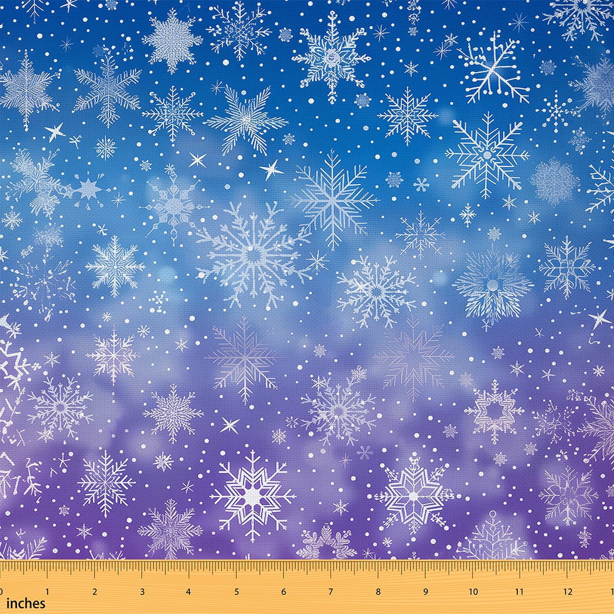 Homewish Christmas Snowflake Fabric by the Yard 1 Yard,Merry Xmas Home Decor Fabric by the Yard,Blue White Purple Sewing Fabric For Kids,Luxury Bedroom Decor