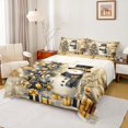 thumbnail image 1 of Homewish Christmas Snowman Child Bed Sheets, Dreamy Gold Xmas Tree King Sheets, Happy New Year Sheet Set, Super Cozy Room Decor, 4-Piece, 1 of 7