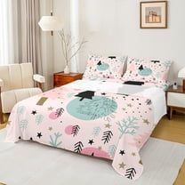 Homewish Christmas Tree Child Bed Sheets, Chic Stripes Abstract King Sheets, Kawaii Pink Cartoon Sheet Set, Ultra Soft Bedroom Decor, 4pcs