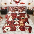 thumbnail image 1 of Homewish Christmas Wreath 7pcs Bedding Comforter Set,Pet Puppy Dogs Queen Bedding Sets,Merry Xmas Queen Sheet Sets For Boy Girl,Luxury Bedroom Decor Reversible, 1 of 8
