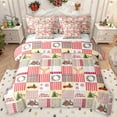 thumbnail image 1 of Homewish Christmas Wreath Floral 7-Piece Bedding Comforter Set,Green Xmas Tree King Bedding Sets,Patchwork Geometric Check Bed Sheets For Girl Teens,Microfiber Bedroom Decor, 1 of 8