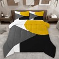 thumbnail image 1 of Homewish Circular Square Pattern Full Size Comforter Sets,Modern Abstract Geometric Bedding Comforter Set,Orange Gray Black Bedding Sets For Girl Teens,Breathable Home Decor Reversible,3 Pieces, 1 of 8