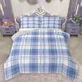 thumbnail image 1 of Homewish Classic Buffalo Plaid Bedding Comforter Set,Checkered Geometric Twin Comforter Sets,Blue Grid Print Bedding Set For Girls Boys,Super Cozy Room Decor Reversible,2pcs, 1 of 8