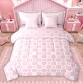 thumbnail image 1 of Homewish Classic Check Geometric 7pcs Bedding Comforter Set,Modern Geometric Pattern Queen Bedding Sets,Pink Daisy Blossom Queen Sheet Sets For Boys Teens,Ultra Soft Home Decor Reversible, 1 of 8