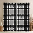thumbnail image 1 of Homewish Classic Geometric Plaid Black Out Curtains,Modern Geometric Curtains Pack of 2 (42x63 Each),Gray Black Grid Bedroom Curtains For Boys Kids,Super Cozy Room Decor, 1 of 6
