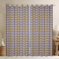 thumbnail image 1 of Homewish Classic Grid Curtains Pack of 2 (42x84 Each),Minimalism Geometric Checkered Curtains Blackout,Yellow Blue Bedroom Curtains For Girls Boys,Super Cozy Room Decor, 1 of 6