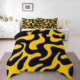 thumbnail image 1 of Homewish Classic Swirl Lines Queen Comforter Set,Modern Abstract Art Comforter Sets Queen,Yellow Black,Black Reversible,3 Pieces,1 Comforter and 2 Pillowcases, 1 of 7