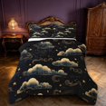 thumbnail image 1 of Homewish Clouds Stars Queen Comforter Set, Black and Gold Comforter Sets Queen, Black Reversible 3pcs, 1 Comforter and 2 Pillowcases, 1 of 6