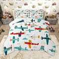 thumbnail image 1 of Homewish Colorful Airplane Bedding Comforter Set,Cartoon Aircraft Twin Comforter Sets,Blue Red White Bedding Set For Kids,Microfiber Bedroom Decor,2-Piece, 1 of 8