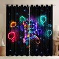 thumbnail image 1 of Homewish Colorful Alphabet P Kitchen Curtains,Gaming Pad Print Black Out Curtains Pack of 2 (42x63 Each),Red Green, 1 of 6
