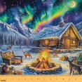 thumbnail image 1 of Homewish Colorful Aurora Fabric by the Yard 1 Yard,Rustic Farmhouse Cabin Home Decor Fabric by the Yard,Wild Deer Happy Camping Sewing Fabric For Boys Teens,Microfiber Bedroom Decor, 1 of 6